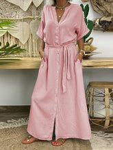 Load image into Gallery viewer, Casual Loose V-Neck Maxi Dress
