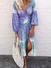 Load image into Gallery viewer, Floral Long-sleeved A-line Casual Bohemian Casual Midi Skirt