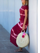 Load image into Gallery viewer, Short Sleeve Round Neck Tie-dye Casual Maxi Dress