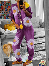 Load image into Gallery viewer, Fashion Personality Chrysanthemum Printed Jumpsuit