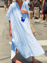 Load image into Gallery viewer, V-Neck Solid Color Split Dress