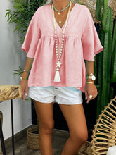 Load image into Gallery viewer, Simple Casual Loose Short Sleeve V Neck Top