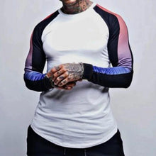 Load image into Gallery viewer, Men'S Gradient Color Block Raglan Long Sleeve T-Shirt