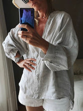 Load image into Gallery viewer, Solid Color Long Sleeve Casual V-Neck Top