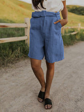 Load image into Gallery viewer, Fashionable Solid Color Slip Pocket Casual Shorts