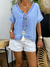 Load image into Gallery viewer, Simple Casual Loose V-Neck Short Sleeve Top