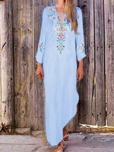 Load image into Gallery viewer, Bohemian Casual Loose V-Neck Floral Dress