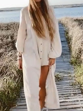 Load image into Gallery viewer, Casual Long Sleeve Button Solid Color Dress