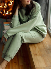 Load image into Gallery viewer, Pure Color Tracksuit Pajamas Tops Sweatshirt Trousers Two-Piece