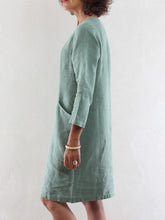 Load image into Gallery viewer, Fashionable Solid Color V-neck Casual Dress