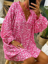 Load image into Gallery viewer, Fashion Floral Print V-neck Dress