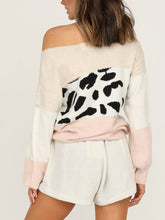 Load image into Gallery viewer, Leopard Stitching Contrast Suit