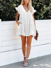 Load image into Gallery viewer, Romantic Casual Loose V Neck Short Sleeve Mini Dress