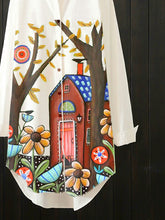 Load image into Gallery viewer, Long Sleeve Pastoral Leaves Shirts & Tops