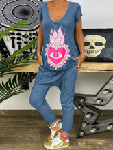 Load image into Gallery viewer, V-neck Short Sleeve Flower Printed Casual Women's Suit