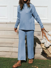 Load image into Gallery viewer, Simple Casual Loose Long Sleeve Top Pants Knitted Suit