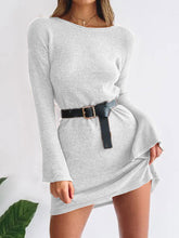 Load image into Gallery viewer, Fashion Solid Color Slim Long Sleeve Round Neck Dress