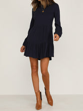 Load image into Gallery viewer, Long Sleeve Solid Color High Waist Casual Mini Dress