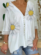 Load image into Gallery viewer, Printed V-Neck Top