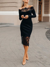Load image into Gallery viewer, Fashion Sexy Long Sleeve Lace Slim Dress