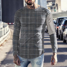 Load image into Gallery viewer, Casual Long-Sleeved Plaid T-Shirt