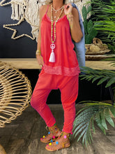 Load image into Gallery viewer, Simple Casual Loose Comfortable Soft Lace Sling Top Pants Set