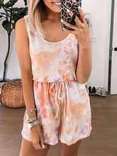 Load image into Gallery viewer, Tie-dye Casual Sleeveless Shorts Jumpsuit