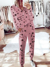 Load image into Gallery viewer, Romantic Starry Loose Top Pants Knitted Suit