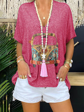 Load image into Gallery viewer, Loose Print V-Neck Top