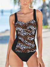 Load image into Gallery viewer, Leopard Print Split Swimsuit Tankini