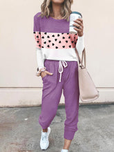 Load image into Gallery viewer, Colorblock Heart-shaped Top and Pants Set