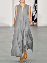 Load image into Gallery viewer, Fashionable Simple V-Neck Maxi Dress