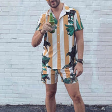 Load image into Gallery viewer, Men Striped Print Casual Style Two-Piece Suits