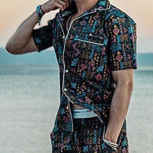 Load image into Gallery viewer, Men'S Multicolor Printed Short Sleeve Two-Piece Suit