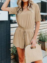 Load image into Gallery viewer, Casual Solid Color V-neck Short Sleeve Jumpsuit