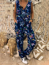 Load image into Gallery viewer, Fashion All-match Printed V-neck Jumpsuit