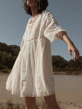 Load image into Gallery viewer, Half Sleeve Solid Round Neck Casual Dress