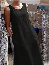 Load image into Gallery viewer, Round Neck Trousers Sleeveless Dress