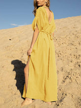 Load image into Gallery viewer, Deep V Neck High Fork Twist Casual Dress