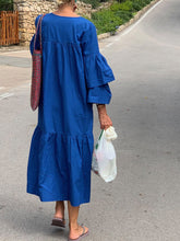 Load image into Gallery viewer, Solid-Colored Round-Necked Trouser Dress