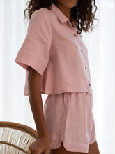 Load image into Gallery viewer, Casual Loose Solid Color Lapel Short Sleeve Two-piece Suit