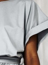 Load image into Gallery viewer, Solid Color Round Neck Fashion Suit