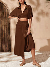 Load image into Gallery viewer, Women's Elegant Lapel Top and High Fork Dress Suits