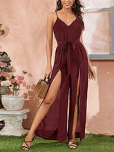 Load image into Gallery viewer, V-neck Solid Color Jumpsuit