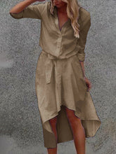 Load image into Gallery viewer, Fashionable Solid Color Button Dress
