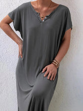 Load image into Gallery viewer, Casual Loose Short Sleeve V-Neck Casual Maxi Dress