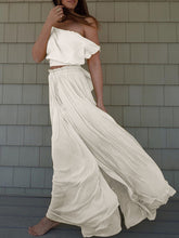 Load image into Gallery viewer, Off Shoulder Short Top and Loose Dress Women's Suit