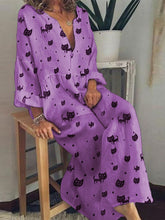 Load image into Gallery viewer, Casual Fashion Print V-neck Dress