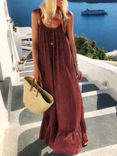 Load image into Gallery viewer, Fashionable Casual Bohemian Solid Color Dress