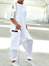 Load image into Gallery viewer, Casual Loose Round Neck Short Sleeve Jumpsuit